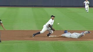 LAD@NYY: Seager swipes second in top of the 9th