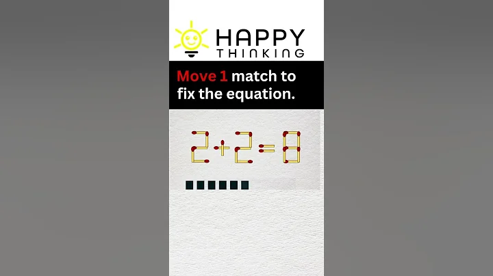 Matchstick Puzzles No.127 | Happy Thinking | #shorts