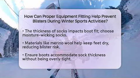 How Can Proper Equipment Fitting Help Prevent Blisters During Winter Sports Activities?