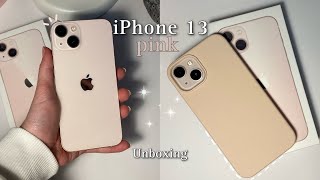 iphone 13 pink unboxing | setup+camera test [256gb]