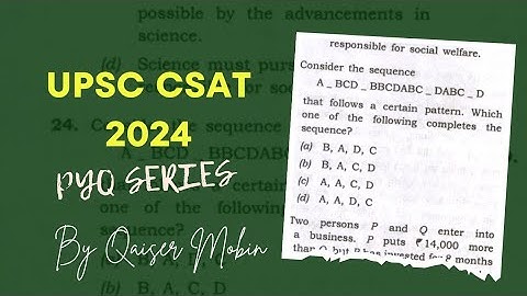 UPSC CSAT PYQ 2024 | Consider the sequence A_BCD_BBCDA.... | UPSC CSAT |  How to practice reasoning
