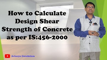 Design Shear Strength of Concrete as per IS 456:2000