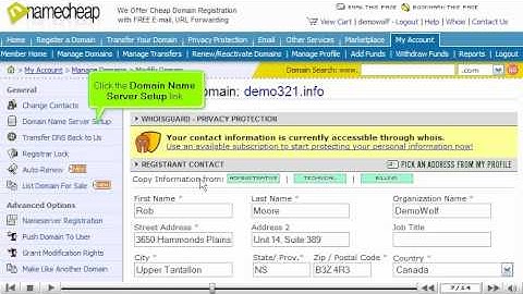 Updating DNS at NameCheap.com