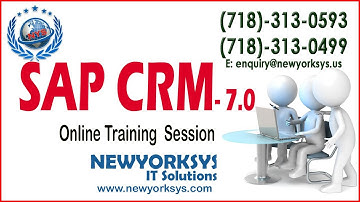 SAP CRM 7.0 Video Tutorial - Training Session - Newyorksys.com