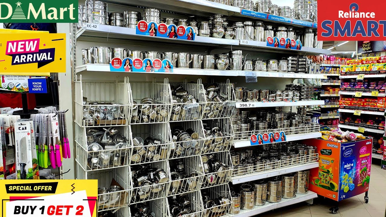 Dmart Reliance clearance sale upto 80%off, buy1get2 offers starts ₹9, cheapest &useful kitchenware