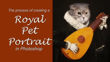 The process of creating a Royal Pet Portrait in Photoshop