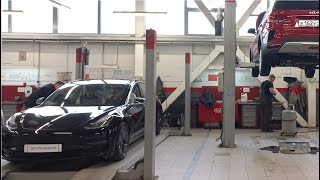 Тесла 3 в сервисе КИА  Самара Tesla Model 3 in KIA service