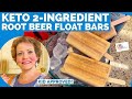 Keto 2 Ingredient Root Beer Float Bars #ketodessert #ketoicecream
