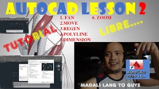AUTOCAD LESSON 2 l PAN, MOVE, REG, POLYLINE, CIRCLE, DIMENSIONING TAGALOG