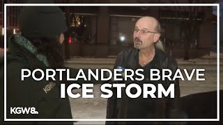 Despite ice storm, some Portland metro residents brave the elements