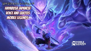 Hayabusa Japanese Voice and Quotes Mobile Legends dan Artinya