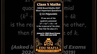 CBSE Class X most Important Questions for 2027 exams: Question 12 Polynomials