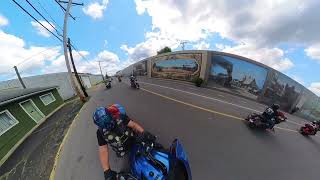 Motorcycle ride to the Flood Wall Murals in Portsmith, Ohio
