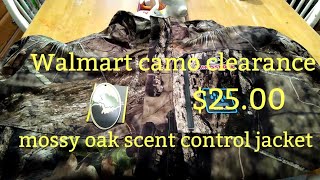 Walmart camo clearance, mossy oak scent control jacket