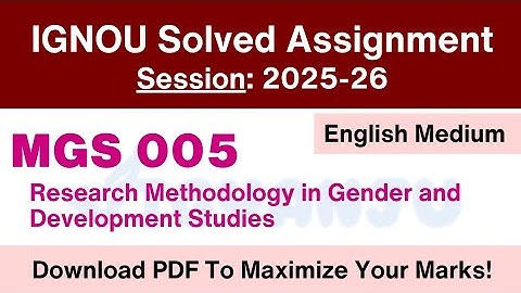 IGNOU MGS 005 Solved Assignment 2025-26 English Medium