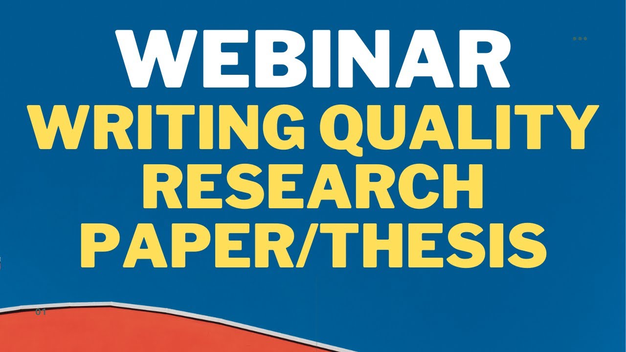 how to write quality research paper