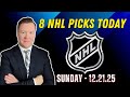 Sunday 8 NHL Betting Picks l 12/21/25 l Vernon’s Best NHL Bets, Expert Picks and Predictions
