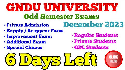 GNDU December 2023 Examination Form Last Date || Supply Form || Improvement Exam || Additional Exam