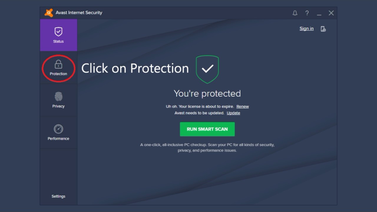 avast internet security windows 10 problem