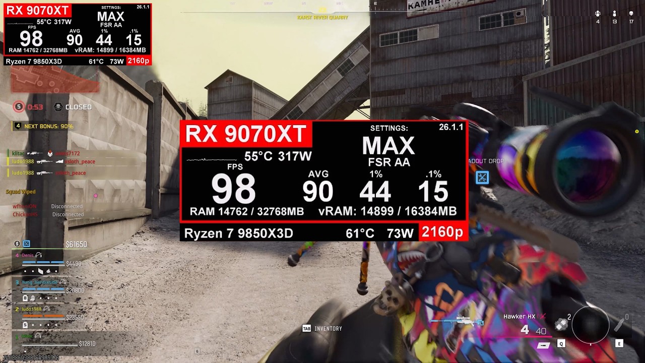 Call of Duty Warzone: RX 9070 XT + Ryzen 7 9850X3D 4K 2160 MAX SETTINGS
