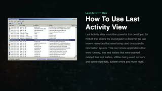 Digital Forensics Tools | Last Activity View
