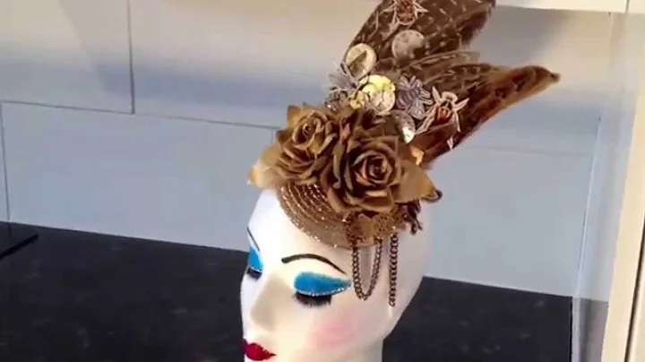 Fascinator Steampunk Inspired with Bird Wings and Clocks