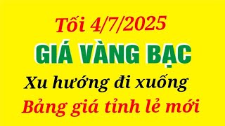 Giá vàng hôm nay 9999 tối ngày 4/7/2025- GIÁ VÀNG NHẪN 9999- Bảng giá vàng sjc, 24k 18k