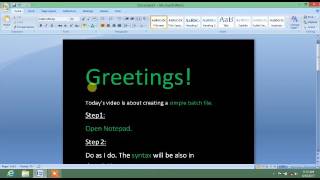 How to create a simple batch file | HD | 720p