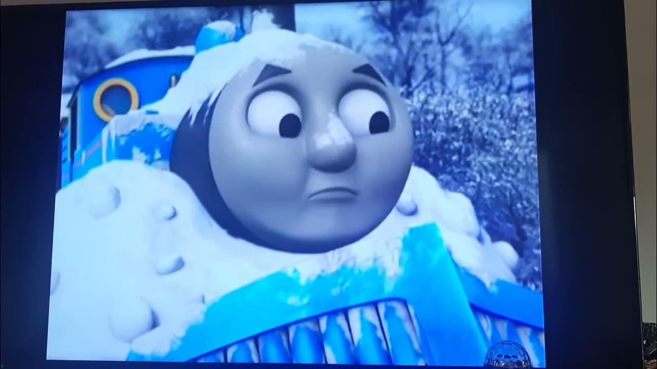snow tracks us crash giant snowball look out Thomas but Gordon was