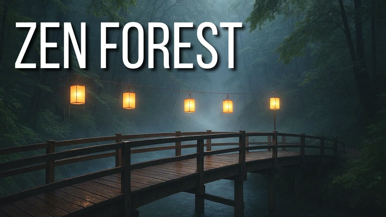 Zen Meditation Music in Rainy Forest • Flute & Calming Bells • 1 Hour ...