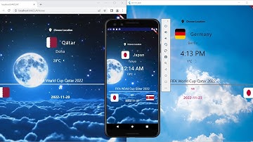 Demonstration of FIFA World Cup Qatar 2022 Flutter App using World Cup, Time and Weather APIs