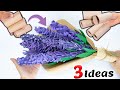 3 Forma de hacer ramos de flores lavanda con rollos de cartón o papel higiénico