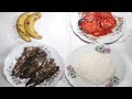 Prince Fadi Muscles Meal For Lunch Grilled Sardines Rice Tomatoes And Dessert Fruit Banana