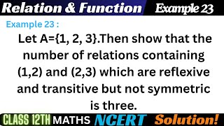 Celebrity Example 23 Chapter1 Relation & Function Class 12 Math | Example 23 Class12 Ch 1 NCERT Maths Profile