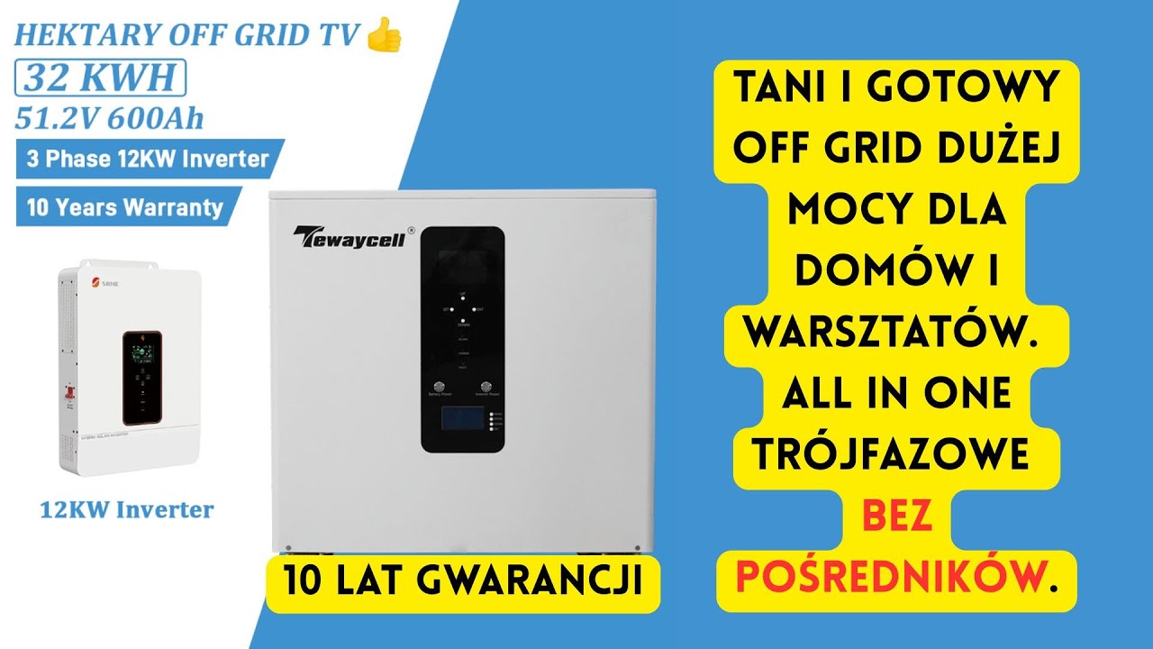 111. Trójfazowa gotowa fotowoltaika OFF GRID dużej mocy.  Najtańsze all in one trójfazowe.