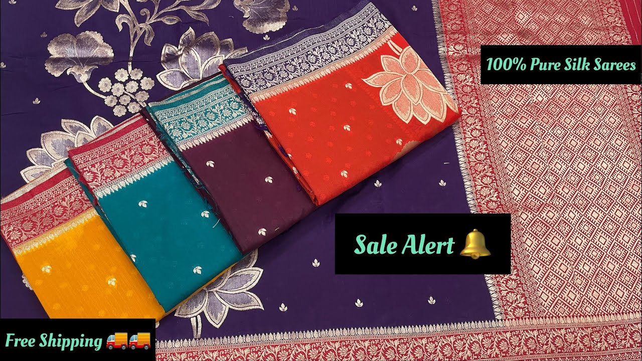 Stock Clearance Sale🔔💯Pure Silk Sarees At Akhtar Creation Varanasi #purerawmango #sale #offer #viral