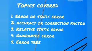 Error ( Instrumentation and Measurement )