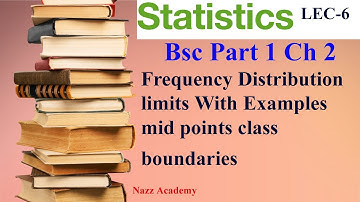 Frequency Distribution limits With Examples | mid points class boundaries | 3rd year | ch-2 lec-6
