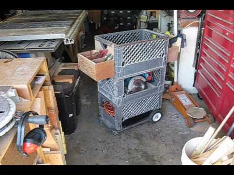 Milk Crate Work Cart - YouTube