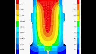 Ingot casting simulation with temperature distribution - THERCAST® screenshot 2