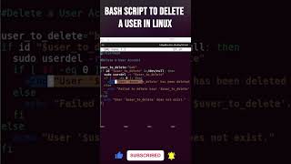 Bash Script to Delete a User in Linux #bash #coding #bashscripting