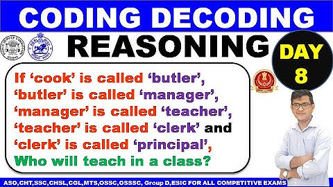 Coding Decoding Part 3|Substitution Coding| Easy Concept With Tricks| Day 8|ASO,SSC By Chinmaya Sir|