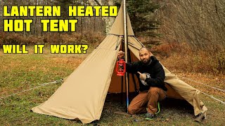 Hot Tent Heated With Lantern