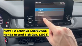 How To Change Language Honda Accord 11th Generation