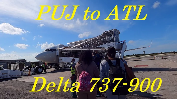 Walking PUJ Airport Airside to Gate + Flight on Delta 737-900