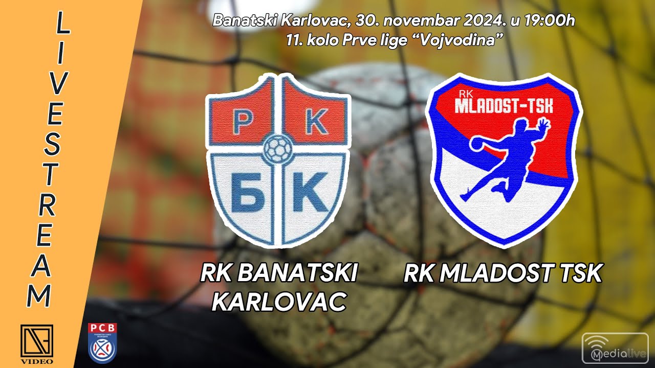 RK BANATSKI KARLOVAC Ban. - RK MLADOST TSK Bački Jarak (Full match Livestream) [30.11.2024.]