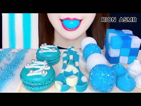 【ASMR】【咀嚼音 】SKYBLUE DESSERTS 水色のデザート MUKBANG 먹방 食べる音 EATINGSOUNDS NOTALKING PLANET GUMMI SPOON