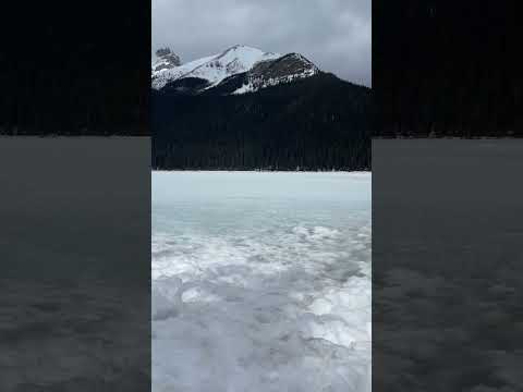 Frozen Lake Louise in Banff National Park