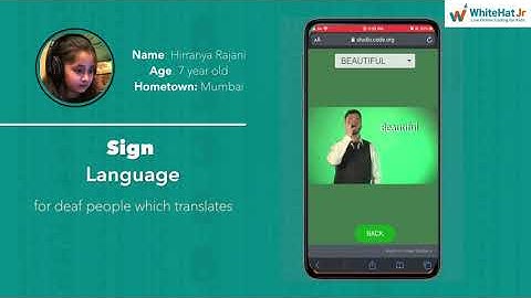 Sign language App For Deaf: 7 Year Old Creates App | Whitehat Jr