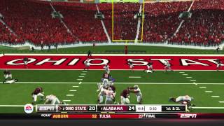 1 Minute Left and National Championship on the Line  NCAA Football 14 Ohio State vs. Alabama
